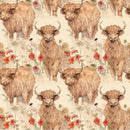 Highland Cows Pattern 6 Fabric - ineedfabric.com