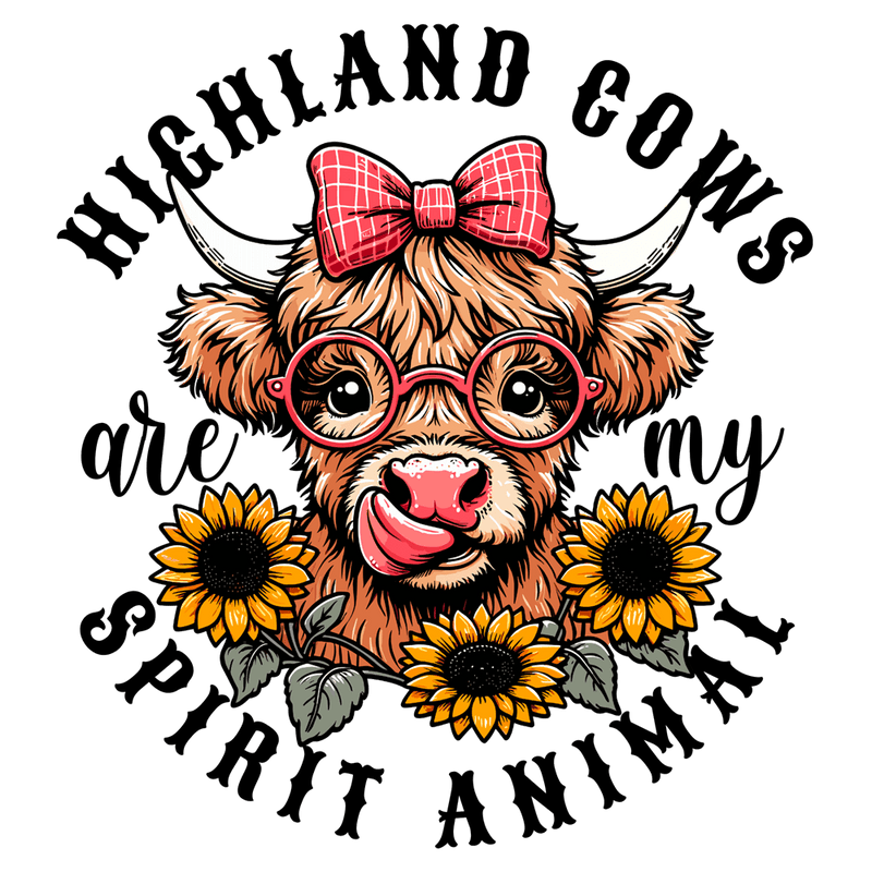 Highland Cows Spirit Animal Fabric Panel - ineedfabric.com