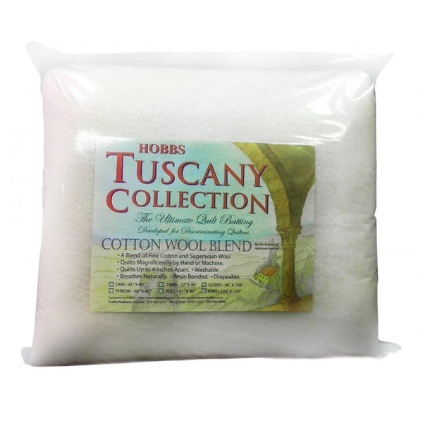Hobbs Tuscany Cotton Wool Blend Batting - Twin Size 72" x 96" - ineedfabric.com