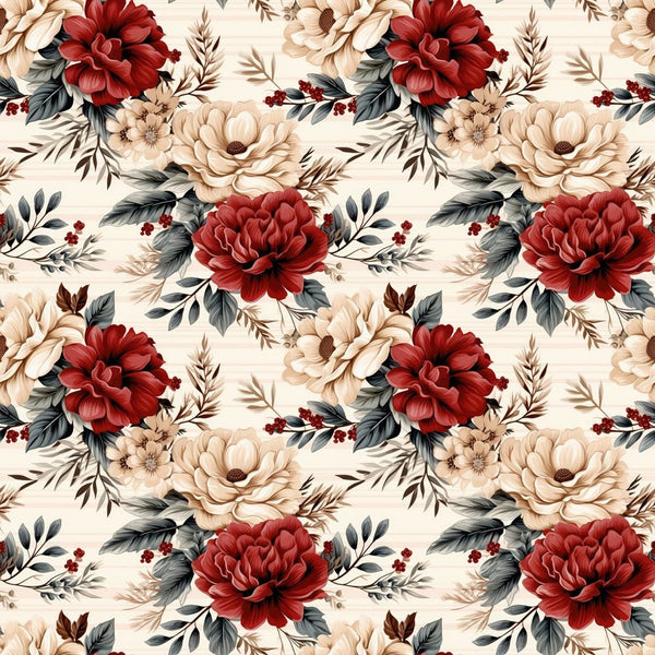 Holiday Elegant Flower Fabric - ineedfabric.com