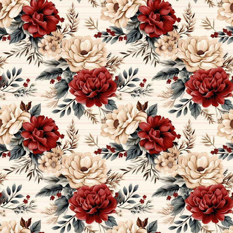 Holiday Elegant Flower Fabric - ineedfabric.com