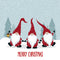 Holiday Gnomes, Christmas Gnome Fabric Panel - Red - ineedfabric.com