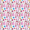 Holiday Gnomes, Gnome Valentine Garden Fabric - White - ineedfabric.com
