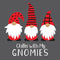Holiday Gnomes, Gnomies Fabric Panel - Grey - ineedfabric.com