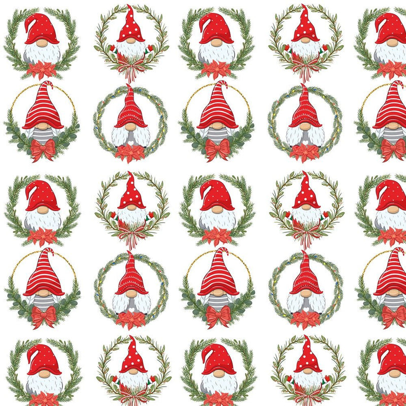 Holiday Gnomes in Wreaths Allover Fabric - ineedfabric.com