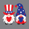 Holiday Gnomes, Patriotic Gnome Fabric Panel - Gray - ineedfabric.com