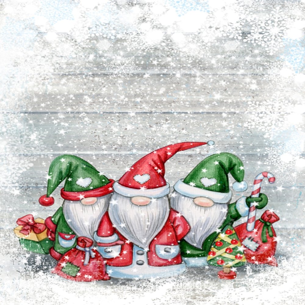 Christmas material: Under the snowy tree, Santa - Stock
