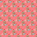 Holly Jolly Puppy Fabric - Red - ineedfabric.com