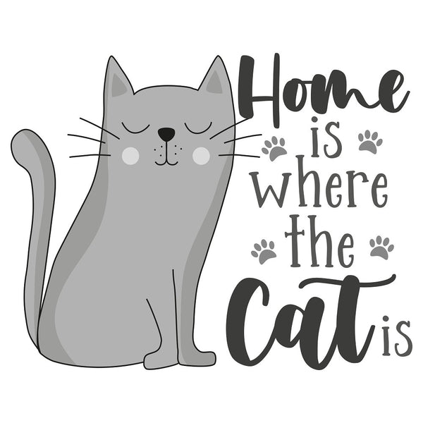 Home is Where the Cat Is Fabric Panel - ineedfabric.com