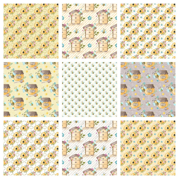 Honey Bee Fabric Collection - 1 Yard Bundle - ineedfabric.com