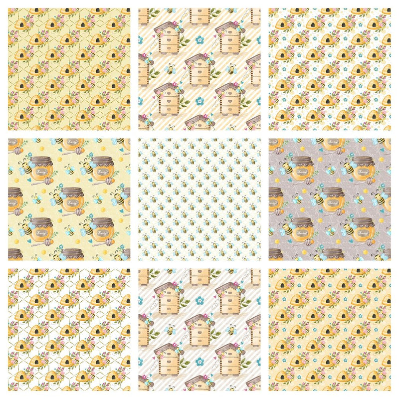 Honey Bee Fabric Collection - 1 Yard Bundle - ineedfabric.com