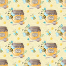 Honey Bee & Jar Fabric - Yellow - ineedfabric.com