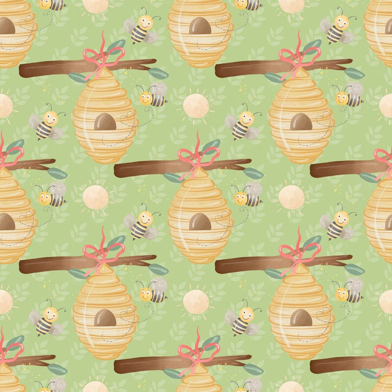 Honey Bee Volume 2 Hive Fabric - Green - ineedfabric.com