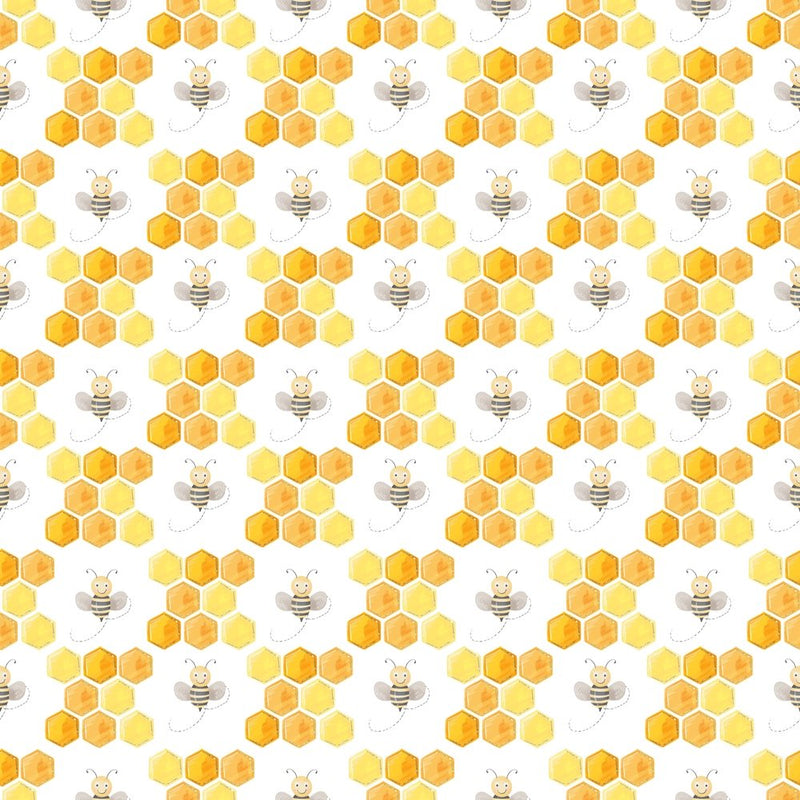 Honey Bee Volume 2 Honeycombs Fabric - White - ineedfabric.com