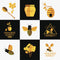 Honey Collage Fabric Panel - White - ineedfabric.com