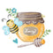 Honey Jar & Bee Fabric Panel - ineedfabric.com