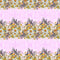 Horizontal Chamomile Flowers Border Fabric - Pink - ineedfabric.com