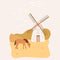 Horse & Windmill Fabric Panel - ineedfabric.com