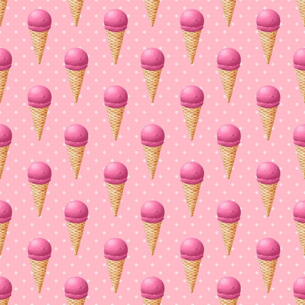 Hot Pink Cones on Pink Polka Dot Fabric - ineedfabric.com