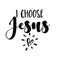 I Choose Jesus Fabric Panel - White - ineedfabric.com