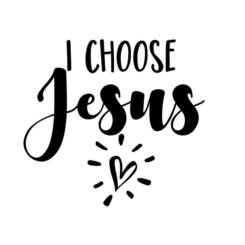 I Choose Jesus Fabric Panel - White - ineedfabric.com