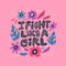 I Fight Like A Girl Fabric Panel - ineedfabric.com