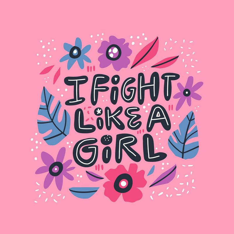 I Fight Like A Girl Fabric Panel - ineedfabric.com