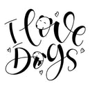 I Love Dogs Fabric Panel - White - ineedfabric.com
