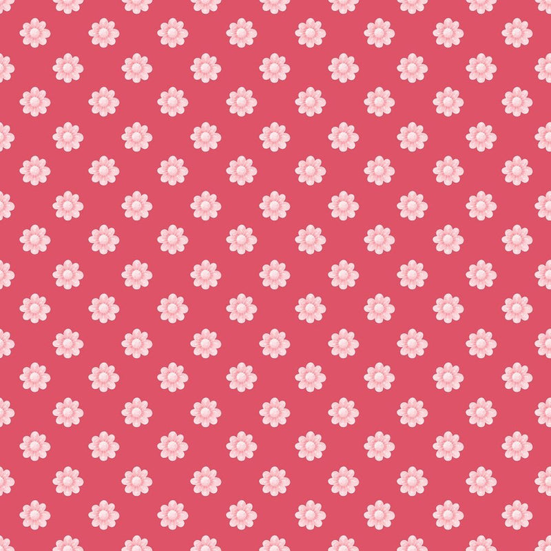I Love You Gnomes Flowers Fabric - Red - ineedfabric.com