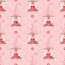 I Love You Gnomes with Present Fabric - Pink - ineedfabric.com