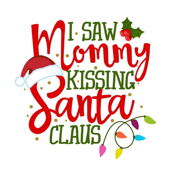 I Saw Mommy Kissing Santa Claus Fabric Panel - ineedfabric.com