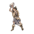 Ice Age Caveman Hunting with Rock Fabric Panel - ineedfabric.com