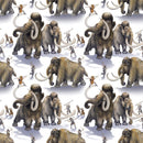Ice Age Hunting Mammoths Fabric - ineedfabric.com