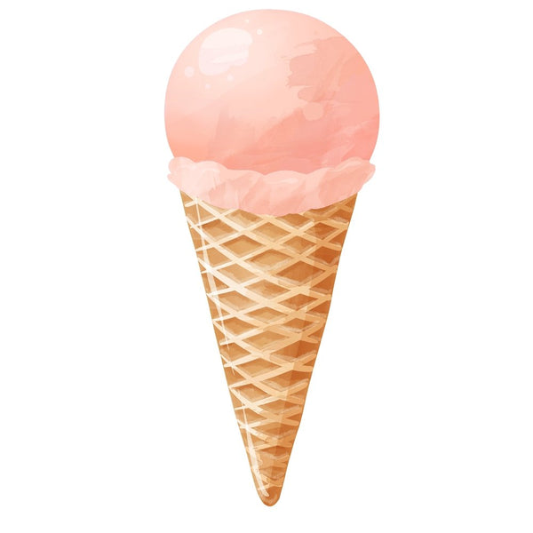 Ice Cream Cone Fabric Panel - Pink - ineedfabric.com