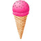 Ice Cream Cone with Chocolate Sprinkles Fabric Panel - Hot Pink - ineedfabric.com