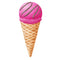 Ice Cream Cone with Chocolate Syrup Fabric Panel - Hot Pink - ineedfabric.com