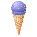 Ice Cream Cone with Sprinkles Fabric Panel - Purple - ineedfabric.com