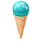 Ice Cream Cone with White Sprinkles Fabric Panel - Aqua - ineedfabric.com
