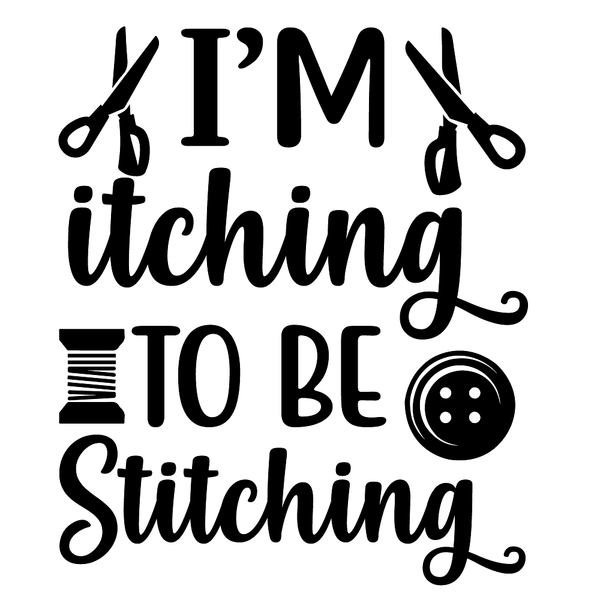 I'm Itching To Be Stitching Fabric Panel - Black/White - ineedfabric.com
