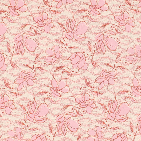 In Stitches, Florals Fabric - Pink - ineedfabric.com