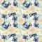 Indigo Blue Text on Floral Bouquets Fabric - Multi - ineedfabric.com