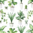 Indoor Green Plants Allover Fabric - ineedfabric.com