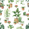 Indoor Green Plants Fabric - ineedfabric.com