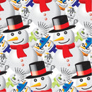 Insane Snowman Fabric - White - ineedfabric.com