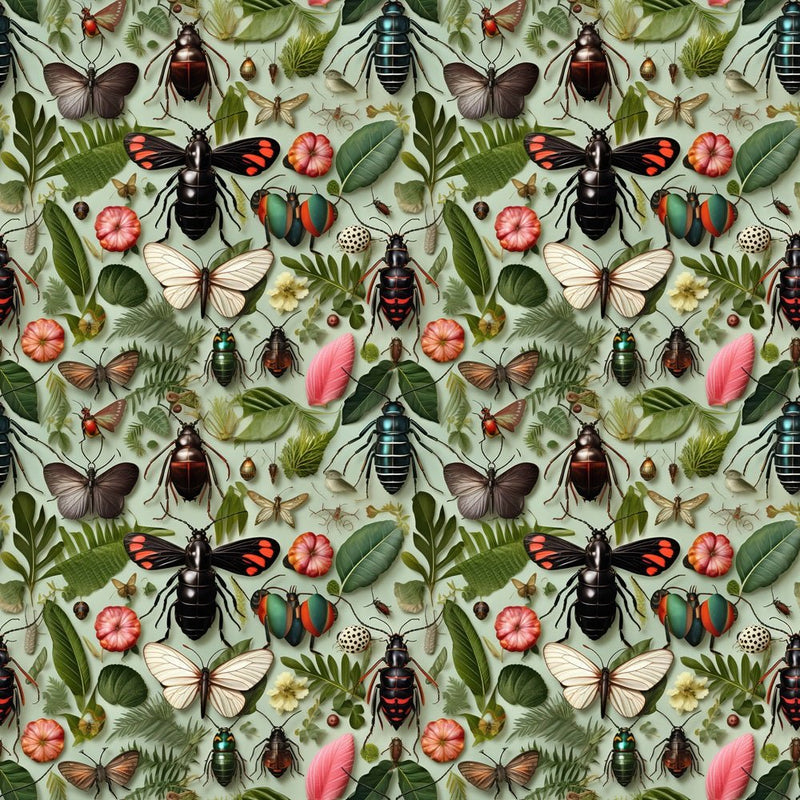 Insects & Leaves Fabric - ineedfabric.com