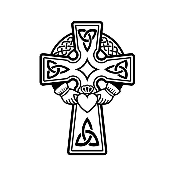 Irish Celtic Cross Fabric Panel - ineedfabric.com