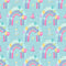 It's a Birthday Party Rainbows Fabric - Blue - ineedfabric.com
