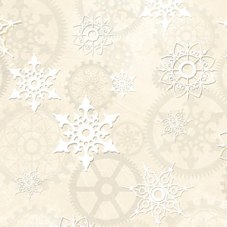 It's a Steampunk Christmas Gears Fabric - ineedfabric.com