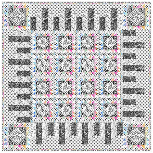 It's Not All Black and White Quilt Kit 66 1/2" x 66 1/2" - ineedfabric.com