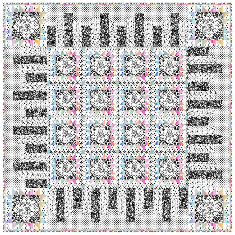 It's Not All Black and White Quilt Kit 66 1/2" x 66 1/2" - ineedfabric.com